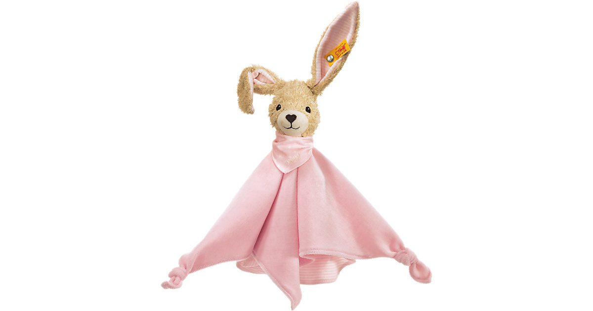 Hoppel Hase Schmusetuch, 28 cm rosa von Steiff