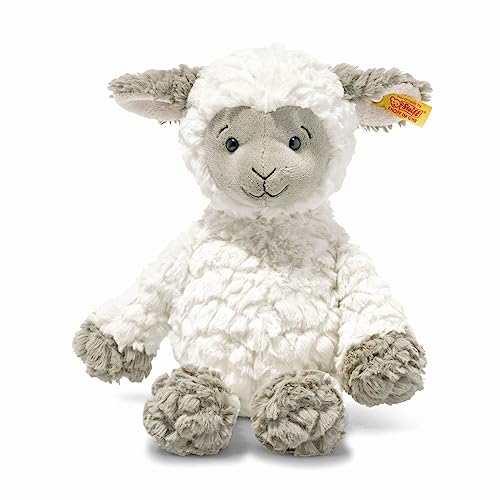 Steiff Lita Lamm weiß-braungrau 30 cm, Soft Cuddly Friends, weiches Stofftier Schaf, strukturiertes Plüschfell, Kuscheltier für Jungen, Mädchen & Babys ab 0 Monaten von Steiff