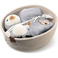 STEIFF 242977 Geschenkset Lio Pinguin mit Rassel und Latz, Größe: 22 cm von Steiff