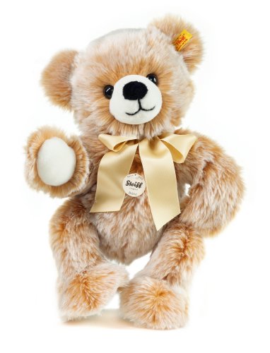 Steiff Bobby Schlenker-Teddybär braun gespitzt 40 cm, Plüsch-Teddybär mit Schleife, Kuscheltier Bär zum Kuscheln und Spielen, Stofftier Bär aus kuschelweichem Plüsch für Kinder von Steiff