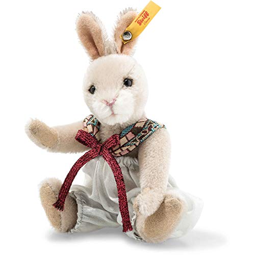 Steiff 026843 Vintage Memories Rick Hase in Geschenkbox 16 cm Hellgrau 5-Fach gegliedert, Kopf und Glieder locker am Körper Befestigt von Steiff