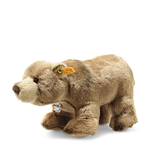 Steiff Kuscheltier Braunbär Back in Time Baerlie, Süßes Stofftier mit Namen, Jungen, Mädchen & Babys ab 0 Monaten, Teddy, Kuschelbär braun, 28 cm klein, 069420 von Steiff