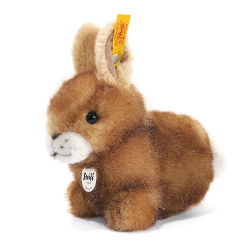 Steiff Hoppel Hase - 14 cm - Kuscheltier für Babys - waschbar - braun gespitzt - sitzend (080081) von Steiff