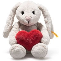 Steiff 081125 - Hoppie Hase Love, hellgrau/rot, mit Herz, Plüsch, 16 cm von Steiff