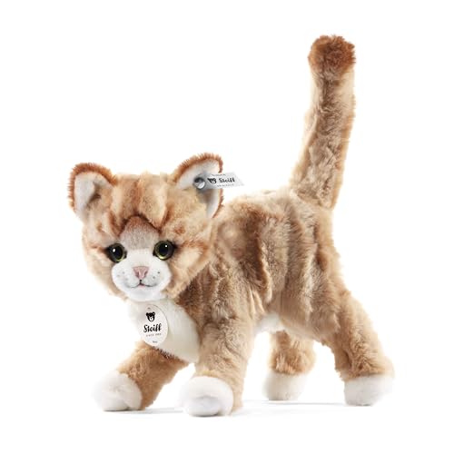 Steiff Kuscheltier Mizzy Katze, Süßes Stofftier mit Kunststoffaugen, Kinder, Jungen & Mädchen, Plüschtier 25 cm, Beige, 099342 von Steiff