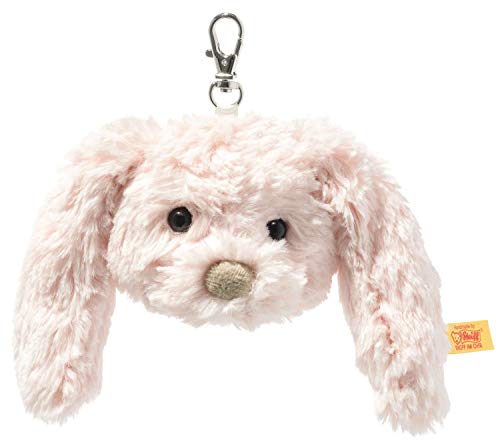 Steiff 112539 Original Plüschtier Anhänger Tilda Hase, Soft Cuddly Friends Kuscheltier ca. 7 cm, Markenplüsch mit Knopf im Ohr, Schmusefreund für Babys von Geburt an, rosa von Steiff