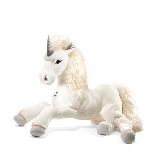 Steiff Kuscheltier Starly Schlenker-Einhorn, Süßes Stofftier mit Kunststoffaugen, Kinder, Jungen & Mädchen, Plüschtier 70 cm, Weiß, 015090 von Steiff