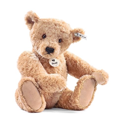 Steiff Kuscheltier Elmar Teddybär, Süßes Stofftier mit Kunststoffaugen, Kinder, Jungen & Mädchen, Plüschtier 32 cm, Beige, 022456 von Steiff