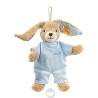 Steiff 237515 - Hoppel Hase Spieluhr (Melodie: Schlafe, mein Prinzchen), Plüsch, 20 cm von Steiff