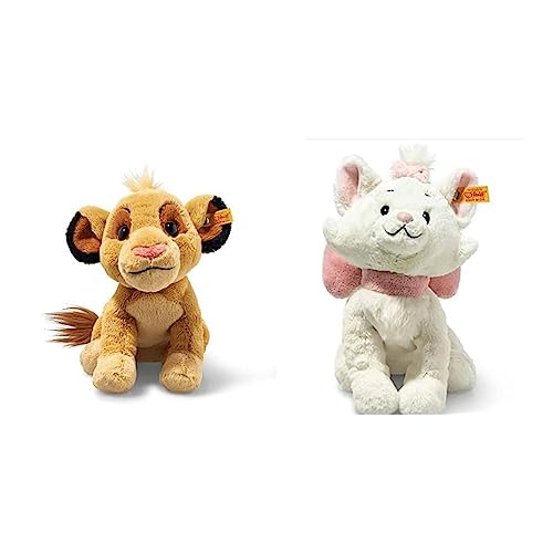 Steiff 24665 Soft Cuddly Friends Disney Originals Simba 26cm & 24658 Katze Marie 24cm Weiss/rosa Disney von Steiff