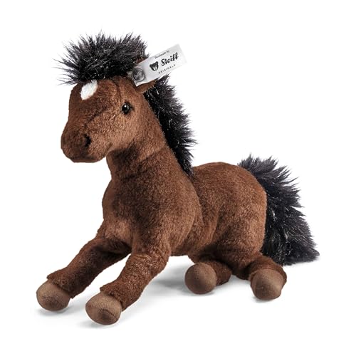 Steiff Hanno Hannoveraner - 22 cm - Plüsch Pferd liegend - Kuscheltier für Kinder - Plüschpferd - weich & waschbar - braun (280351) von Steiff