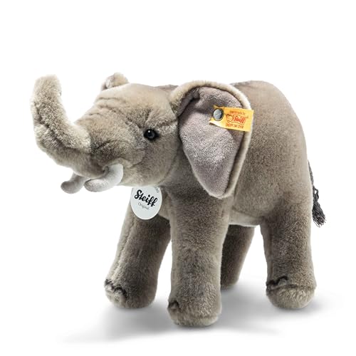 Steiff Kuscheltier Zambu Elefant, Süßes Stofftier mit Kunststoffaugen, Kinder, Jungen & Mädchen, Plüschtier 23 cm, Braun, 064999 von Steiff