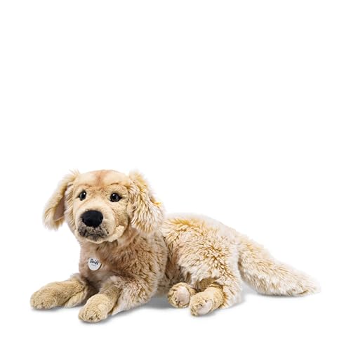 Steiff Andor Golden Retriever liegend 45 cm, Stofftier Hund hellbraun, Kuscheltier Hund aus weichem Plüsch für Kinder, Jungen und Mädchen, Plüschtier Spielzeug, waschmaschinenfest von Steiff