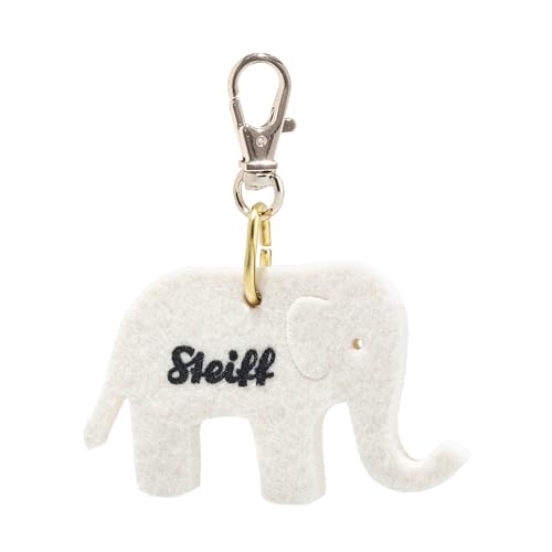 Steiff Anhänger Filz Elefaentle 12 cm, Filz Schlüsselanhänger, Anhänger Elefant, aus 100% Baumwolle, Kuscheltier-Anhänger mit Schlüsselring, Weiß Steiff Anhänger Filz Elefaentle 12 cm, Filz Schlüsselanhänger, Anhänger Elefant, aus 100% Baumwolle, Kuscheltier-Anhänger mit Schlüsselring, Weiß von Steiff