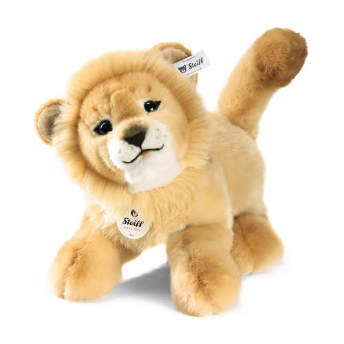 Steiff Kuscheltier Leo Baby-Schlenker-Löwe, Süßes Stofftier mit Kunststoffaugen, Kinder, Jungen & Mädchen, Plüschtier 28 cm, Beige, 065651 von Steiff