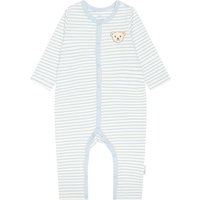 Steiff Baby-Strampler mit Knopfleiste - Baby - Gr. 62 - hellblau/gestreift von Steiff
