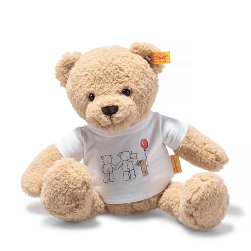 Steiff Ben Teddybär mit T-Shirt – exklusives Online-Plüschtier, maschinenwaschbar, ab 0 Jahren (Beige, 30,5 cm) von Steiff