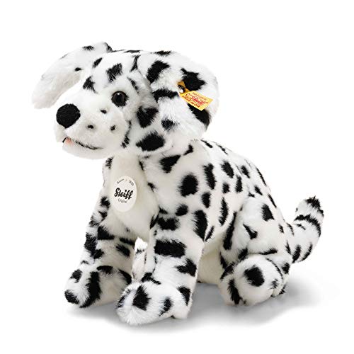 Steiff 076916 - Original Plüschtier Hund Lupi Dalmatiner, Kuscheltier ca. 26 cm, Markenplüsch Knopf im Ohr“, Schmusefreund für Babys von Geburt an, weiß/schwarz von Steiff