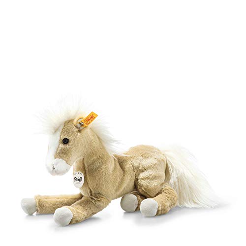 Steiff Kuscheltier Dusty Schlenker-Pony, Süßes Stofftier mit Kunststoffaugen, Kinder, Jungen & Mädchen, Plüschtier 26 cm, Beige, 122149 von Steiff