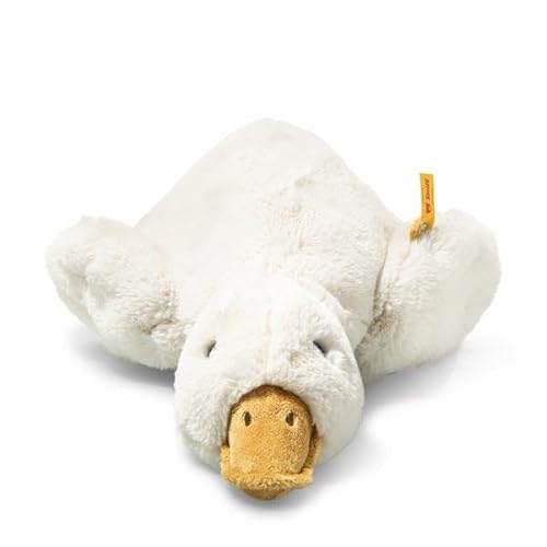 Steiff Gilda Gans 47cm weiß liegend, Soft Cuddly Friends, Kuscheltier Bauernhof Gans, Flauschiges Stofftier zum Spielen & Kuscheln, aus kuschelweichem Plüsch für babysanfte Haut, waschmaschinenfest Steiff Gilda Gans 47cm weiß liegend, Soft Cuddly Friends, Kuscheltier Bauernhof Gans, Flauschiges Stofftier zum Spielen & Kuscheln, aus kuschelweichem Plüsch für babysanfte Haut, waschmaschinenfest von Steiff