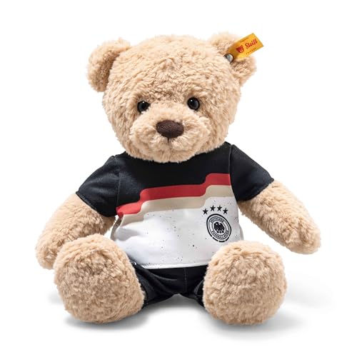Steiff Kuscheltier Ben Teddybär DFB-Edition, Süßes Stofftier mit Kunststoffaugen, Kinder, Jungen & Mädchen, Friends, Plüschtier 30 cm, Beige, 988851 von Steiff