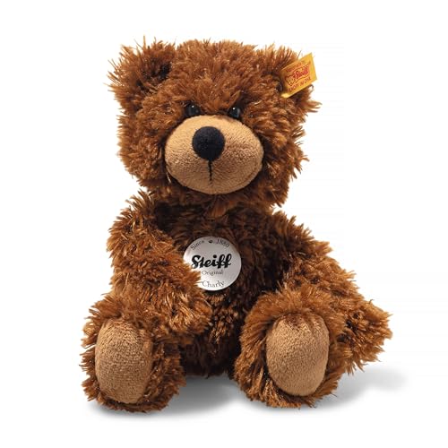 Steiff Kuscheltier Charly Schlenker-Teddybär, Süßes Stofftier mit Kunststoffaugen, Kinder, Jungen & Mädchen, Plüschtier 23 cm, Braun, 012891 von Steiff