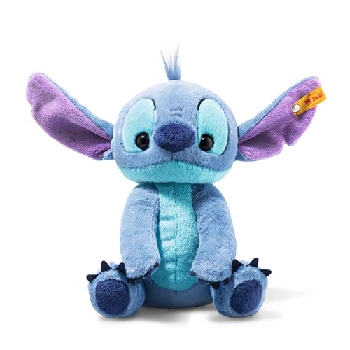 Steiff Kuscheltier Disney Originals Stitch, Süßes Stofftier mit Kunststoffaugen, Kinder, Jungen & Mädchen, Friends, Plüschtier 22 cm, Mittelblau, 024696 von Steiff