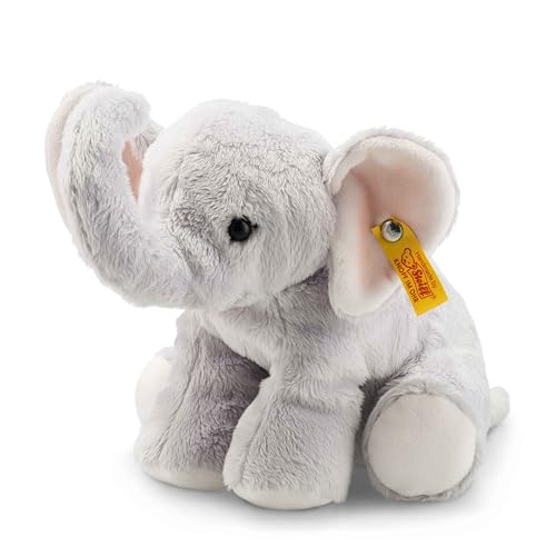 Steiff Kuscheltier Elefant Benny, Süßes Stofftier, Jungen, Mädchen & Babys ab 0 Monaten, Soft Cuddly Friends, Plüschtier 20 cm klein, 084096 von Steiff