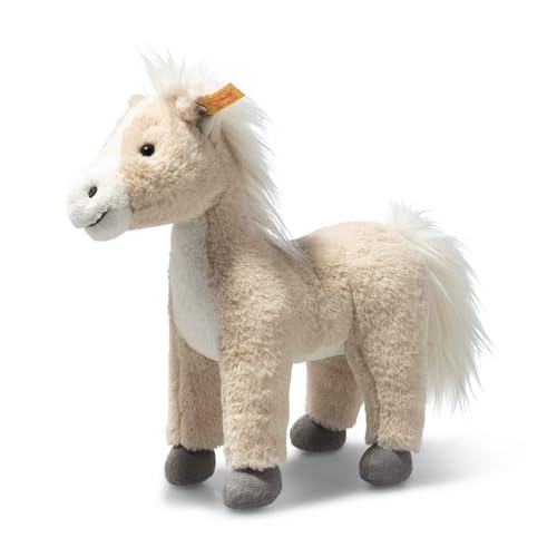 Steiff Kuscheltier Gola Pferd, Süßes Stofftier mit Kunststoffaugen, Kinder, Jungen & Mädchen, Soft Cuddly Friends, Plüschtier 27 cm, Beige, 074318 von Steiff