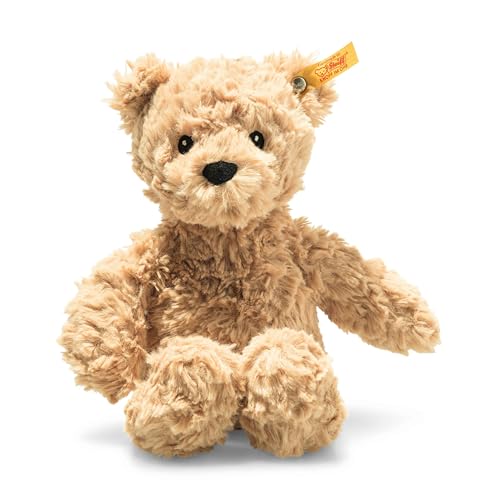 Steiff Kuscheltier Jimmy Teddybär, Süßes Stofftier, Jungen, Mädchen & Babys ab 0 Monaten, Soft Cuddly Friends, Plüschtier 20 cm, Hellbraun, 242274 von Steiff
