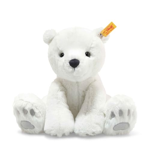 Steiff Kuscheltier Lasse Eisbär, Süßes Stofftier mit Kunststoffaugen, Kinder, Jungen & Mädchen, Friends, Plüschtier 28 cm, Weiß, 062636 von Steiff