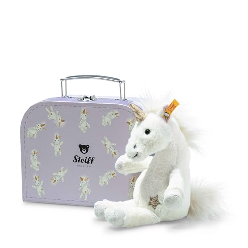 Steiff Kuscheltier Unica-Schlenker-Einhorn im Koffer, Süßes Stofftier, Kinder, Jungen & Mädchen, Friends, Plüschtier 20 cm, Weiß, 708015 von Steiff