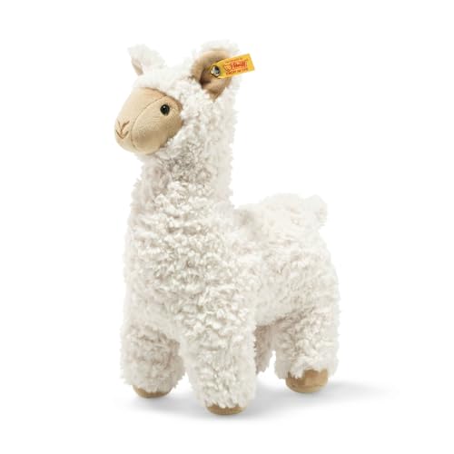 Steiff 069543 - Original Plüschtier Lama Soft Cuddly Friends Leandro, Kuscheltier ca. 29 cm, Markenplüsch Knopf im Ohr“, Schmusefreund für Babys von Geburt an, Creme von Steiff