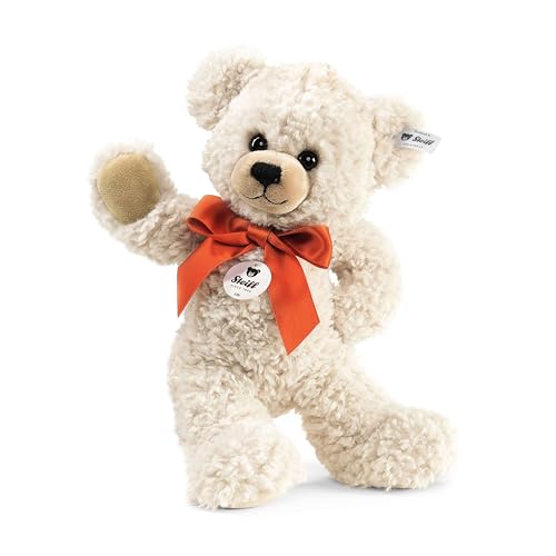 Steiff Kuscheltier Lilly Schlenker-Teddybär, Süßes Stofftier mit Kunststoffaugen, Kinder, Jungen & Mädchen, Plüschtier 28 cm, Weiß, 111556 von Steiff