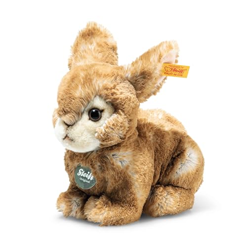 Steiff Melly Hase sitzend braun 20 cm, Teddies for Tomorrow, Kuscheltier Hase, Stofftier Hase aus kuschelweichem Plüsch, Flauschiges Plüschtier zum Spielen & Kuscheln, waschmaschinenfest von Steiff