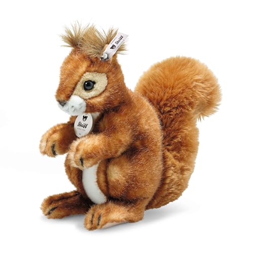 Steiff Kuscheltier Niki Eichhörnchen, Süßes Stofftier mit Kunststoffaugen, Kinder, Jungen & Mädchen, Plüschtier 21 cm, Hellbraun, 045141 von Steiff