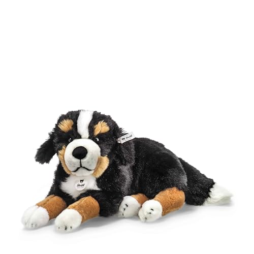 Steiff Kuscheltier Senni Berner Sennenhund, Süßes Stofftier mit Kunststoffaugen, Kinder, Jungen & Mädchen, Plüschtier 45 cm, Schwarz, 079528 von Steiff