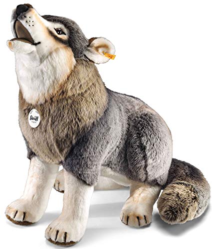 Steiff Snorry Wolf hellgrau sitzend 60 cm, Kuscheltier Wolf, Plüschtier aus streichelweichem Webpelz, ideal zum Kuscheln und zum Spielen, Stofftier für Mädchen und Jungen Steiff Snorry Wolf hellgrau sitzend 60 cm, Kuscheltier Wolf, Plüschtier aus streichelweichem Webpelz, ideal zum Kuscheln und zum Spielen, Stofftier für Mädchen und Jungen von Steiff