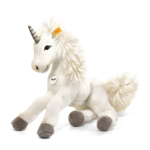 Steiff Starly Einhorn - 35 cm - Schlenkertier für Kinder - Plüscheinhorn - weich & waschbar - Unicorn weiß (015045) von Steiff