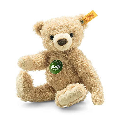 Steiff Kuscheltier Teddies for Tomorrow Max Teddybär, Süßes Stofftier mit Kunststoffaugen, Kinder, Jungen & Mädchen, Plüschtier 23 cm, Beige, 023002 von Steiff