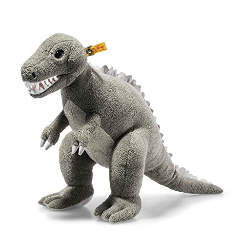 Steiff Kuscheltier Thaisen T-Rex, Süßes Stofftier, Kinder, Jungen & Mädchen, Soft Cuddly Friends, Plüschtier 45 cm, Hellgrau, 067136 von Steiff
