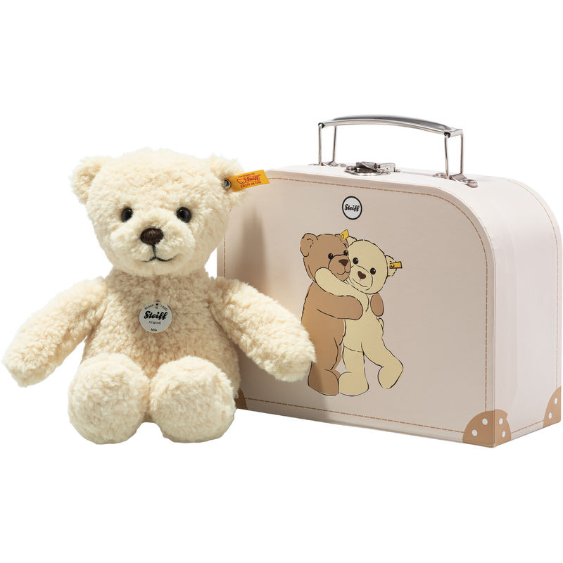 Teddybär MILA (21cm) im Koffer in vanille von Steiff
