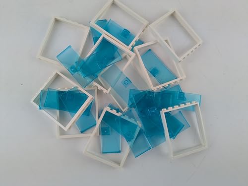 Lego® City 10 Stück 1x6x6 Türen – Weißer Rahmen und Transparent-Blaue Türblätter für Elegante Bauprojekte & kreative Designs! von Stein-Experte