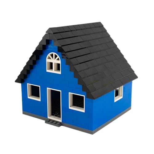 Lego® City MOC Haus mit schwarzem Dach, Rohbau-Stil, 1 Minifigur & Anleitung – 319-teiliges Lego Haus Set zum Bauen und Spielen von Stein-Experte
