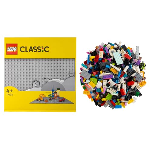 Lego® City Mega-Bauspaß – 1000 Bunte Bausteine + 1 Bauplatte deiner Wahl für endlose Kreativität! (Grau) von Stein-Experte