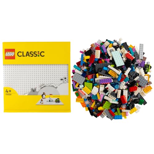 Lego® City Mega-Bauspaß – 1000 Bunte Bausteine + 1 Bauplatte deiner Wahl für endlose Kreativität! (Weiss) von Stein-Experte