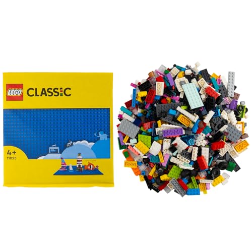 Lego® City Mega-Bauspaß – 1000 Bunte Bausteine + 1 Bauplatte deiner Wahl für endlose Kreativität! (blau) von Stein-Experte