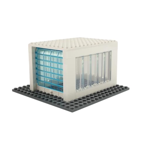 Lego® Garage Bauset – Mit transparentem Rolltor & Fenstern – Weiß & Grau – Perfekt für Stadt, Werkstatt & MOC-Projekte von Stein-Experte
