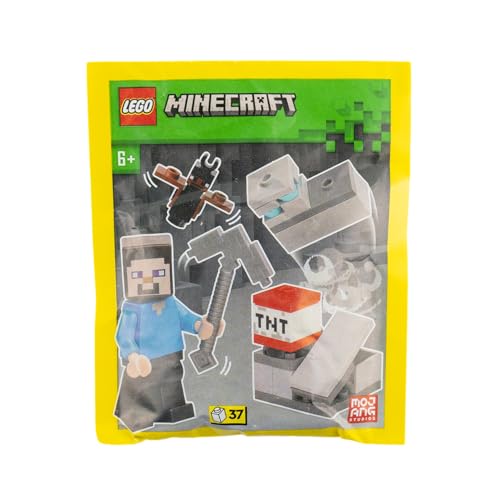 Lego® Minecraft® Steve in Diamantenmine mit Fledermaus – Paperbag Minifigur NEU (662411) von Stein-Experte