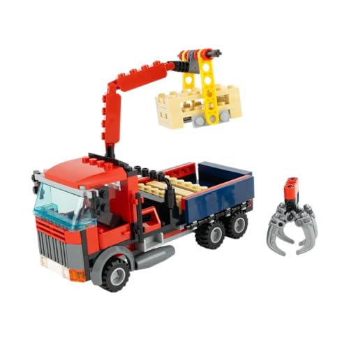 Lego City MOC LKW mit Ladekran, 3 Paletten und Minifigur – 211-teiliges Lego Set für kreative MOC-Fahrzeugbauer von Stein-Experte